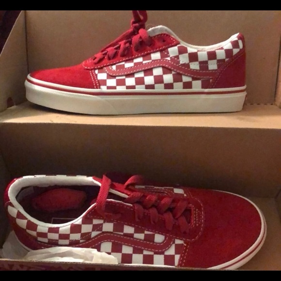 vans shoes red checkered